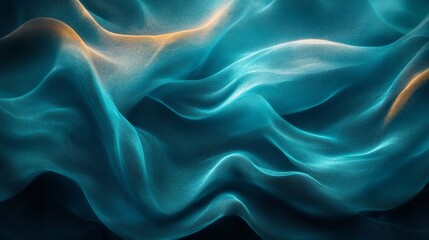 Obraz premium Vibrant turquoise dark brown abstract background with a smooth wave flow and grainy noise texture perfect for a striking header design