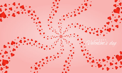 Red happy valentines day romantic card, hearts flying vector illustration. 3d love concept background to use for valentines day, 14 february romantic project.