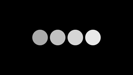 Loading circle blinking on black background.Blinking circle indicating concept looping animation. dots moving.