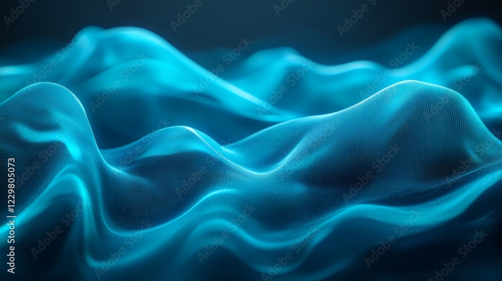 Aufkleber vibrant turquoise dark brown abstract background with a smooth wave flow and grainy noise texture pe