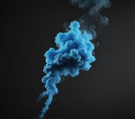 Blue smoke billowing against a black background, texture, haze