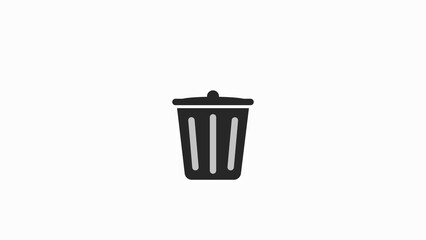 Trash throwing in bin concept. Dustbin icon with dust littering in bucket. Throwing trash icon illustration background.