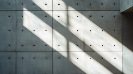 Sunlight Casting Shadows on a Concrete Wall