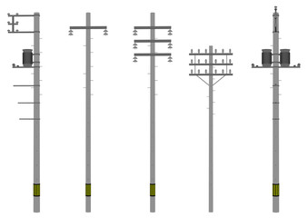 電信棒イラストセット