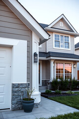 Obraz premium Luxury Home Exterior: Modern Architectural Design and Landscaping