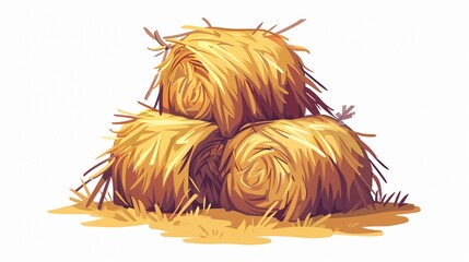 Hay Bundle Cartoon Icon: Farm Harvest Symbol for Designs and Illustrations