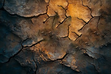 Drastic Cracks in Dried Earth, a Texture Image for Design
