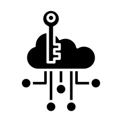 Cloud API Key glyph icon