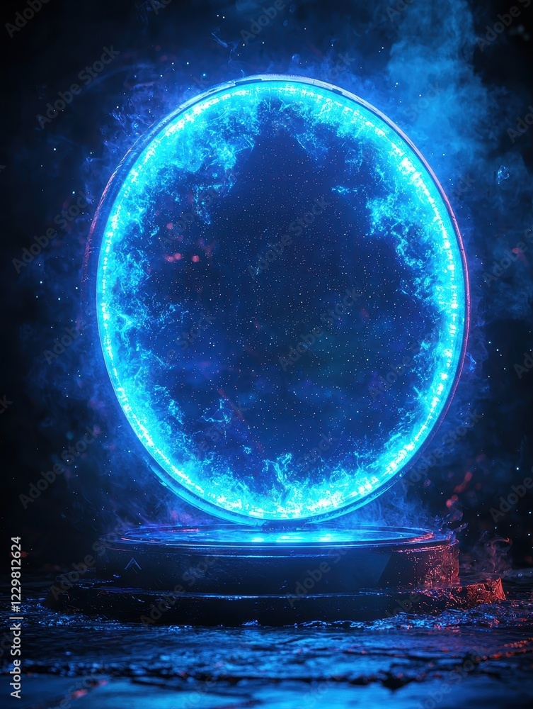 Poster ethereal portal activation digital realm 3d art futuristic environment close-up view visual concept