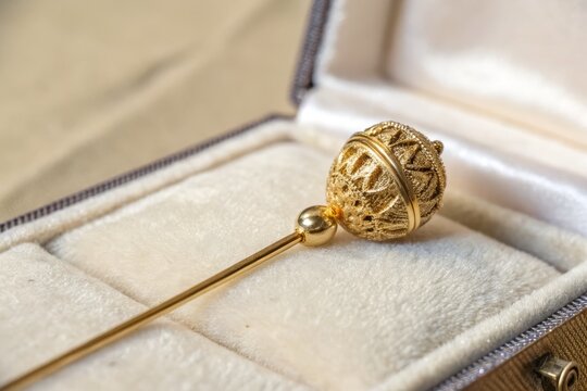 Elegant Stickpins: Vintage Jewelry Close-up Photography