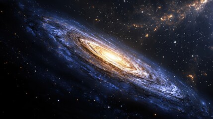 Fototapeta premium Exploring cosmic wonders galaxy formation outer space digital art vastness astronomical viewpoint science concept