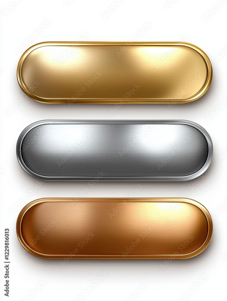 Poster metallic textures display studio setting product photography minimalist environment close-up view lu