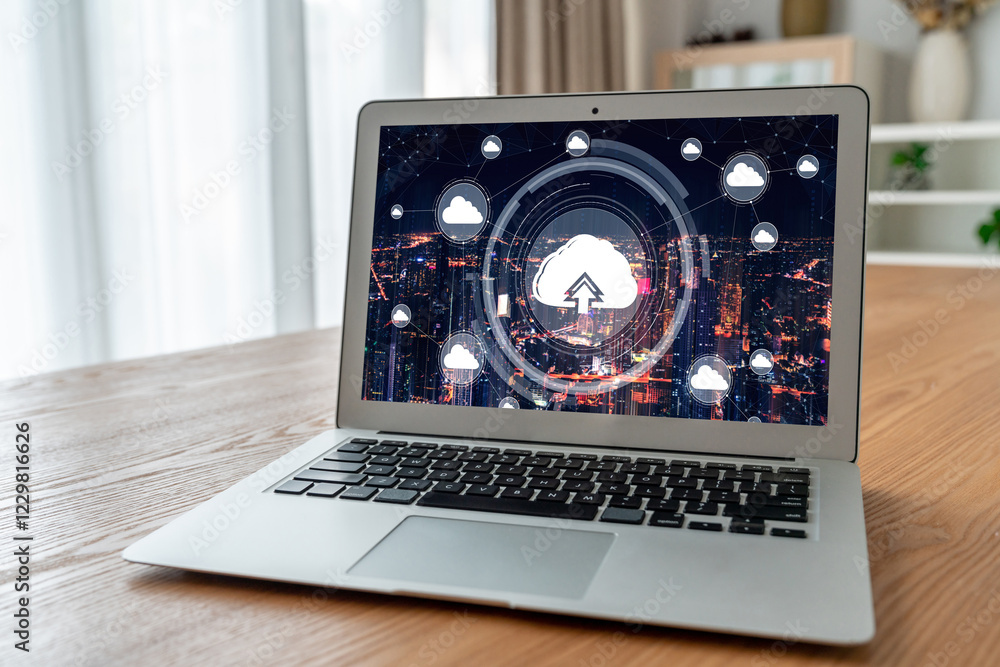 Poster cloud computing software for modish remote work and personal data storage