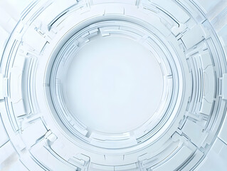 Abstract white circular tech design