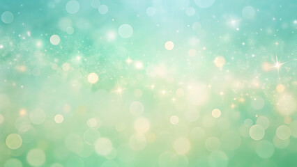 Obraz premium Aqua Sparkle Background: Shimmering teal and gold bokeh lights create a dreamy, ethereal backdrop, perfect for elegant designs, invitations, or presentations. 