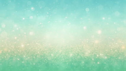 Sparkling Mint and Gold Abstract Background: An ethereal background in soft mint and gold hues, featuring a delicate scattering of shimmering lights.