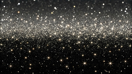 Abstract Silver Glitter: A mesmerizing and ethereal backdrop of shimmering silver glitter sparkles against a soft black gradient, evoking feelings of luxury and magic.