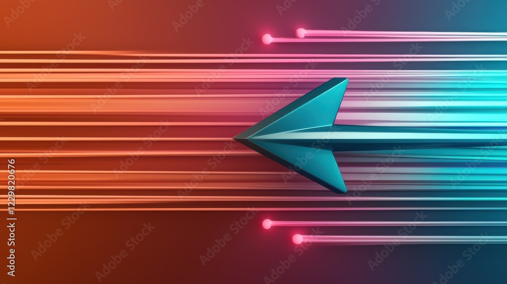 Poster Abstract Arrow visual with Motion Lines in Vibrant Colors
