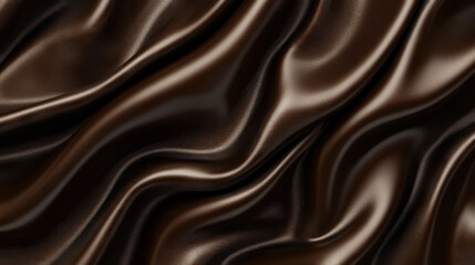 Obraz premium Smooth and glossy texture of melted chocolate creating elegant waves and undulations