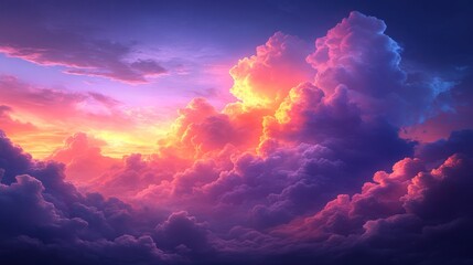 Vibrant sunset cloudscape.