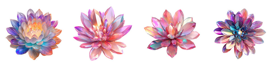 Obraz premium Stunning close up view of a vibrant colorful floral bouquet with blooming flowers in soft pastel shades of pink purple and blue The delicate petals and intricate details create a beautiful natural