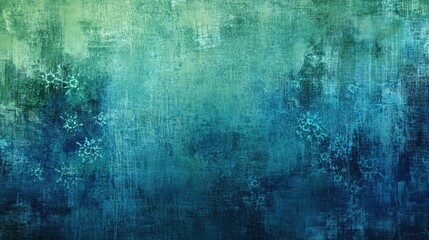 Textured blue green background with subtle snowflake pattern for winter holiday design