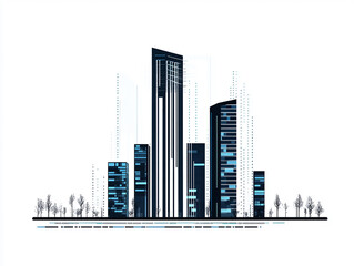 Fototapeta premium Modern cityscape architectural marvels urban landscape digital artwork futuristic perspective