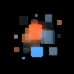 Glowing squares abstract tech background