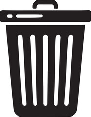 Trash bin icon silhouette vector with white background