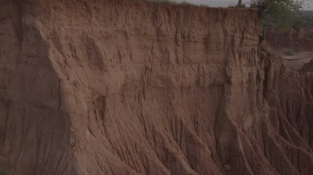 Aerial drone view over Tatacoa Desert in Colombia
