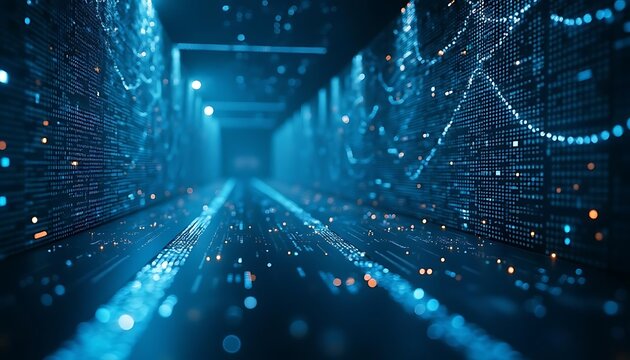 Digital Data Tunnel Visualization Abstract Background