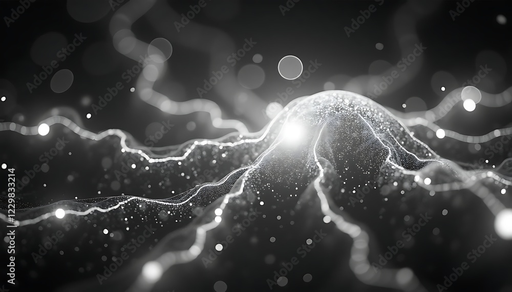 Poster abstract black and white particle background image