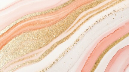 Obraz premium A gold and pink swirl with glittery gold and white