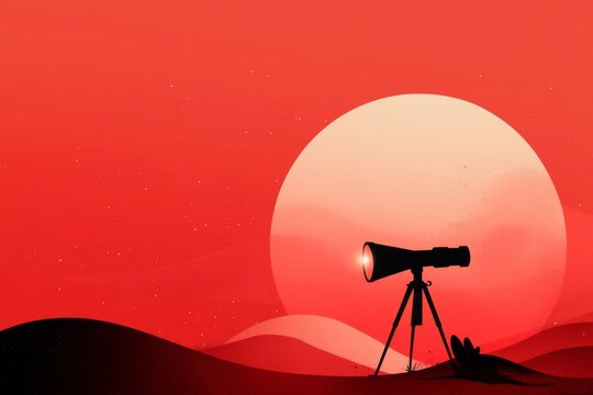 A minimalist illustration of a telescope pointed toward a glowing star, symbolizing prospective opportunities, drawn in clean lines with a soft gradient background