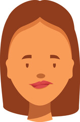 Obraz premium Close up of a young woman with brown hair and a slightly displeased expression, conveying subtle dissatisfaction or mild annoyance