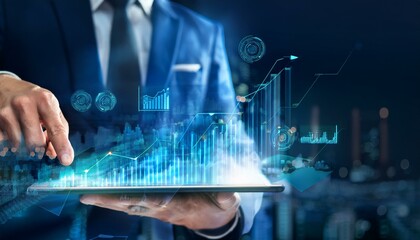 Fototapeta premium Business Growth and Financial Analysis: Leveraging Digital Tools for Asset Management and Strategic Planning