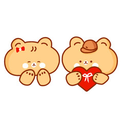 Cute bear couple love gift surprise