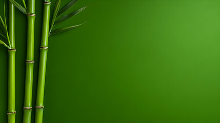 Green bamboo stalks on green background