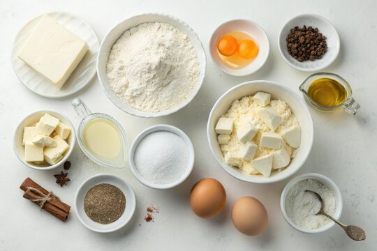 Ingredient selection for traditional achma recipe, georgian, dill, ingredients, aubergines