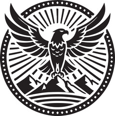 Eagle Icon Silhouette Vector In White Background 