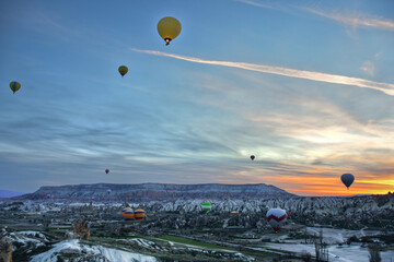 hot air balloon in the cappadocia, nevsehir