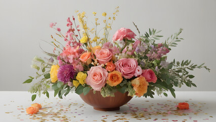 Lush Floral Arrangement with Confetti