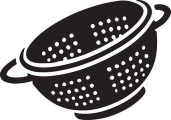 Strainer Icon Silhouette Vector In White Background 