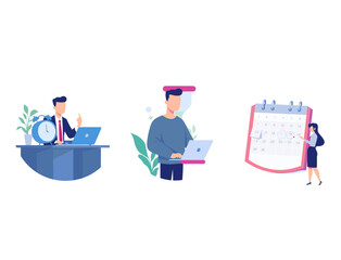 business time management deadline concept planner vector illustration banner clipart planning