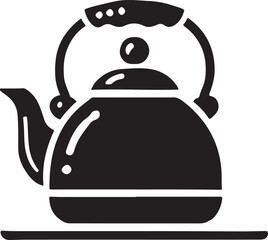 Obraz premium Tea pot icon silhouette vector with white background