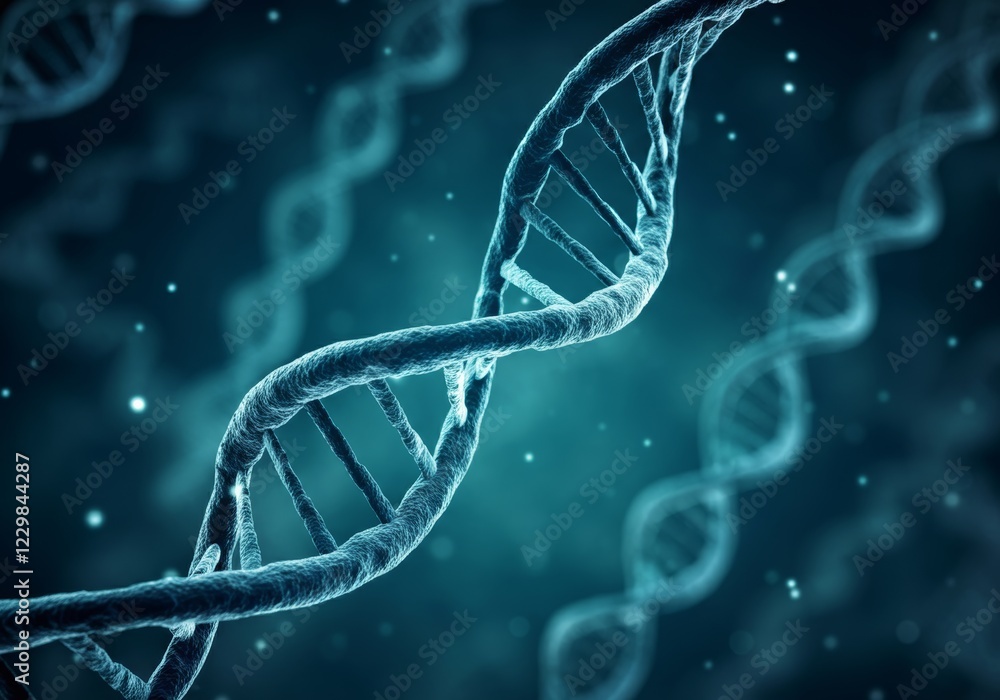 Poster close-up of dna double helix structure in a scientific and research context