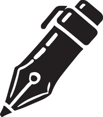 Pen icon silhouette vector with white background