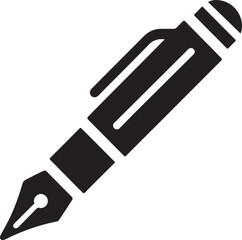 Pen icon silhouette vector with white background