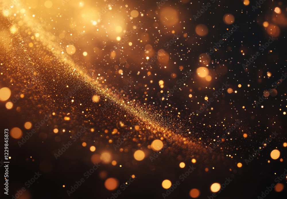 Aufkleber golden particles floating in the air creating a magical and dreamlike background for abstract art an