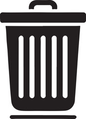 Trash bin icon silhouette vector with white background